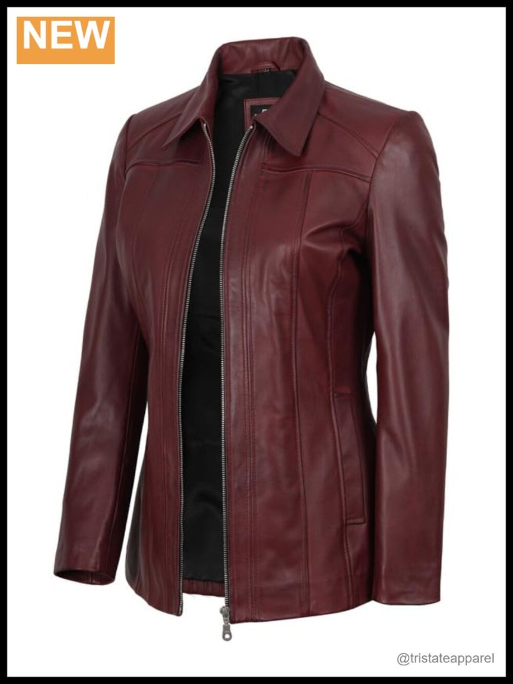 Real Lambskin Leather Jacket for Women | Vintage Car Coat | Long Sleeve